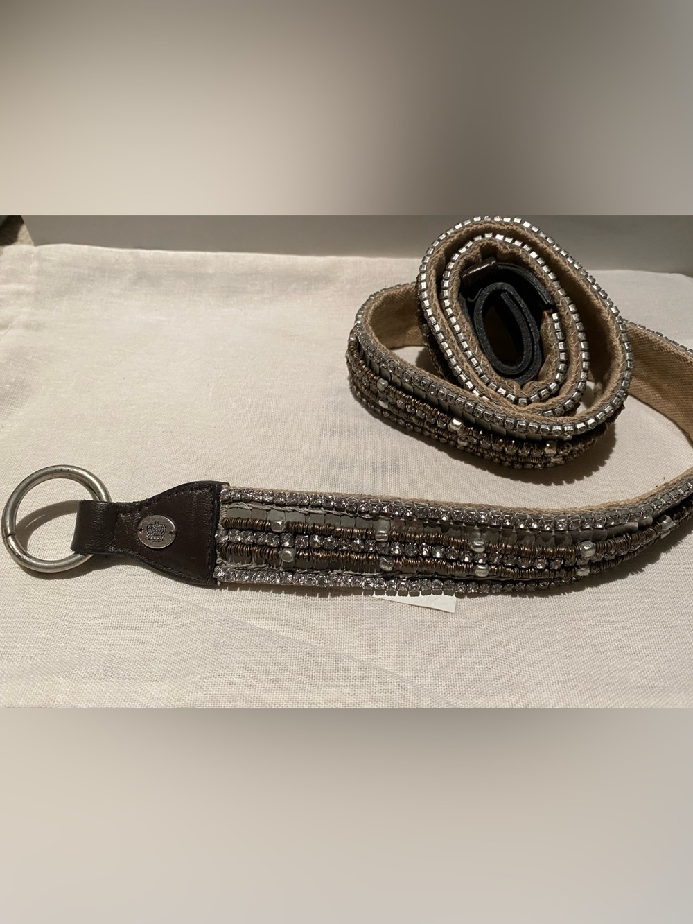 Juicy Coutour - Crystal & Beads Leather/Cotton belt